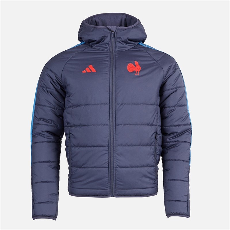 adidas Mens FFR France Rugby Winter Jacket Shadow Navy