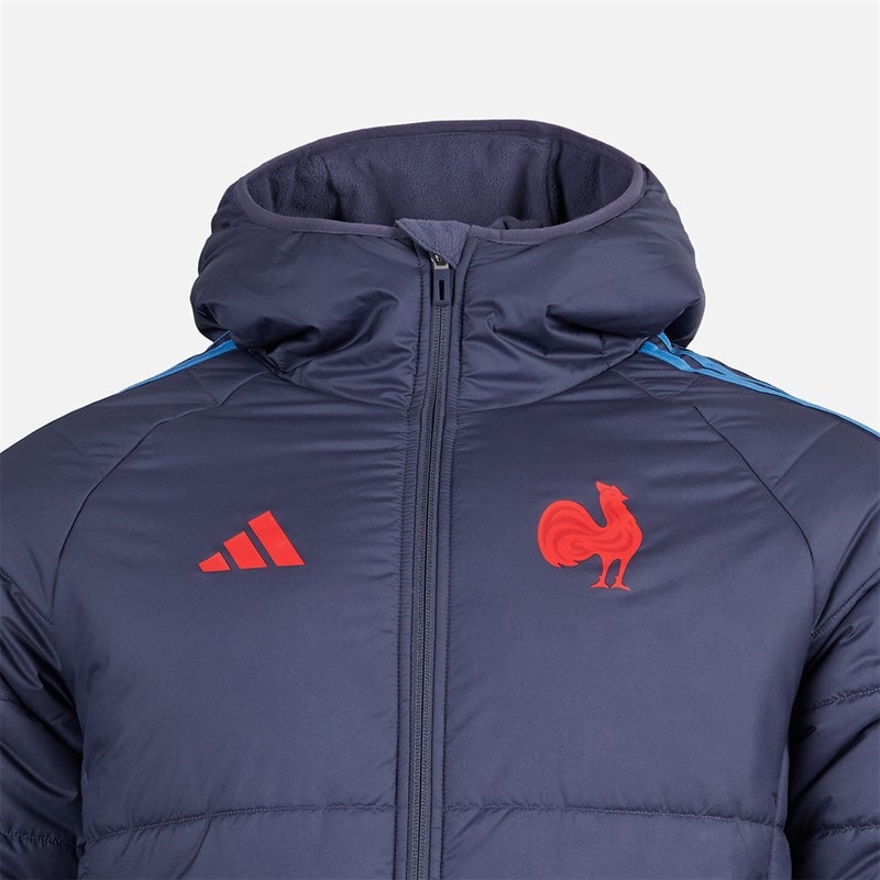 adidas Mens FFR France Rugby Winter Jacket Shadow Navy - Image 3