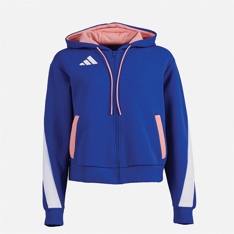 adidas Womens FFR Team France Hoodie Semi Lucid Blue