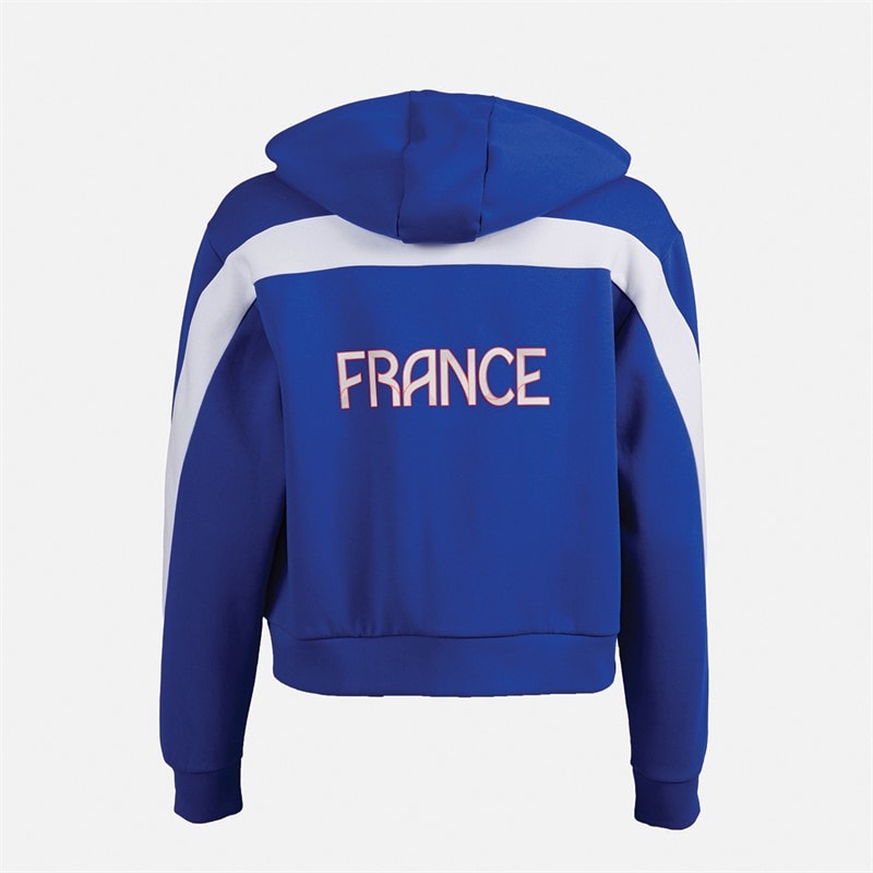 adidas Womens FFR Team France Hoodie Semi Lucid Blue - Image 2