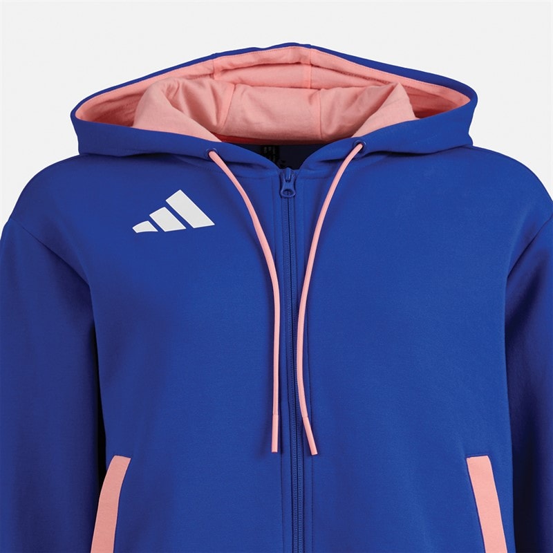adidas Womens FFR Team France Hoodie Semi Lucid Blue - Image 3