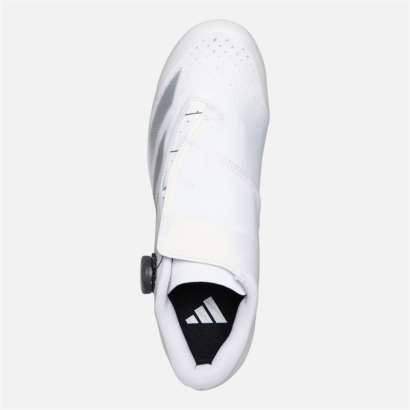 adidas Mens Tempo 3-Stripes BOA Cycling Shoes Cloud White/Silver Metallic/Core Black - Image 4
