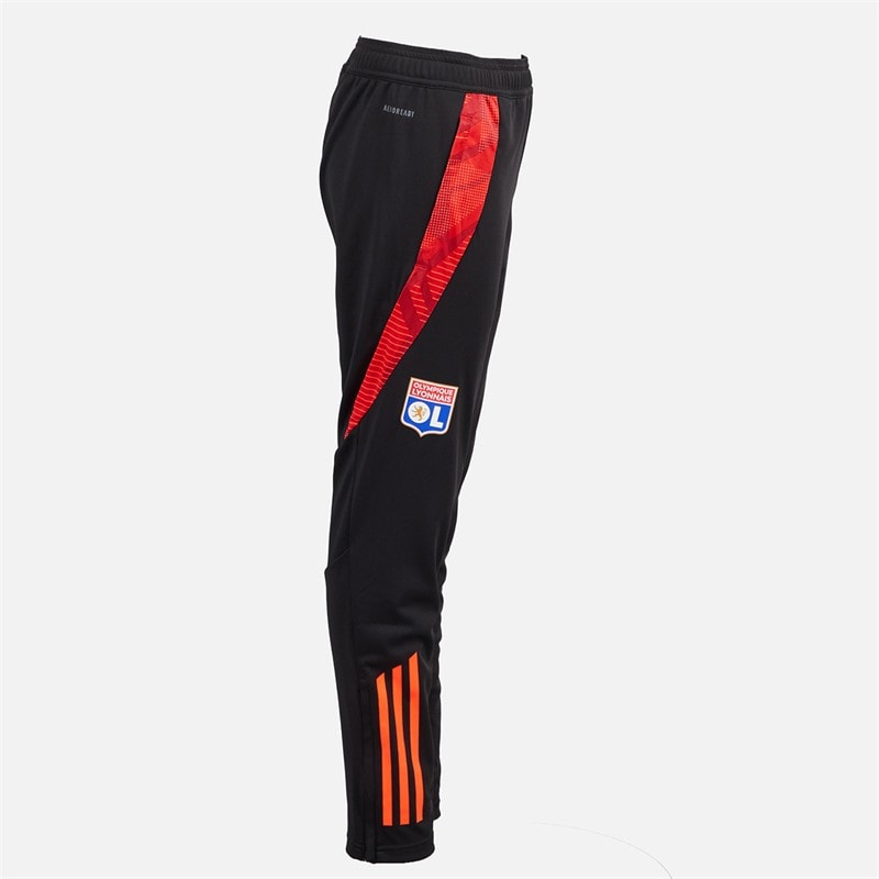 adidas Junior Boys OL Olympique Lyon Training Pants Black/App Solar Red - Image 3