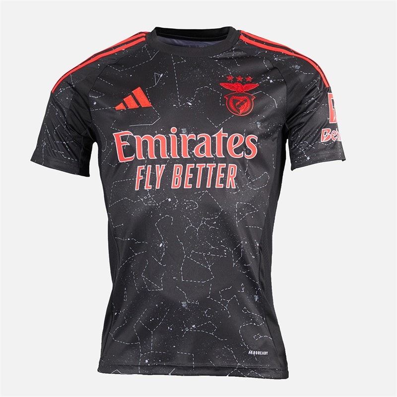 adidas Mens SLB Benfica 24/25 Away Jersey Black - Image 1