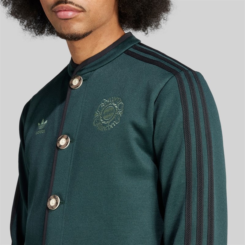 adidas Mens FCB FC Bayern Muenchen Authentic Janker Shadow Green - Image 3