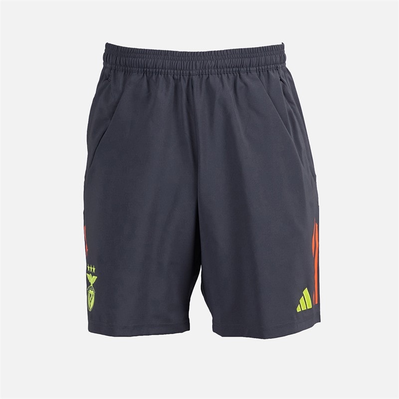 adidas Mens SLB Benfica Downtime Shorts Night Grey/Semi Solar Orange - Image 1