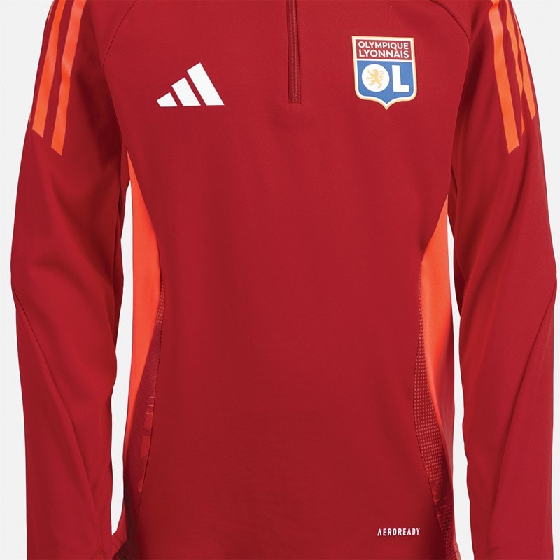 adidas Junior Boys OL Olympique Lyon Training Top Team Power Red 2 - Image 3