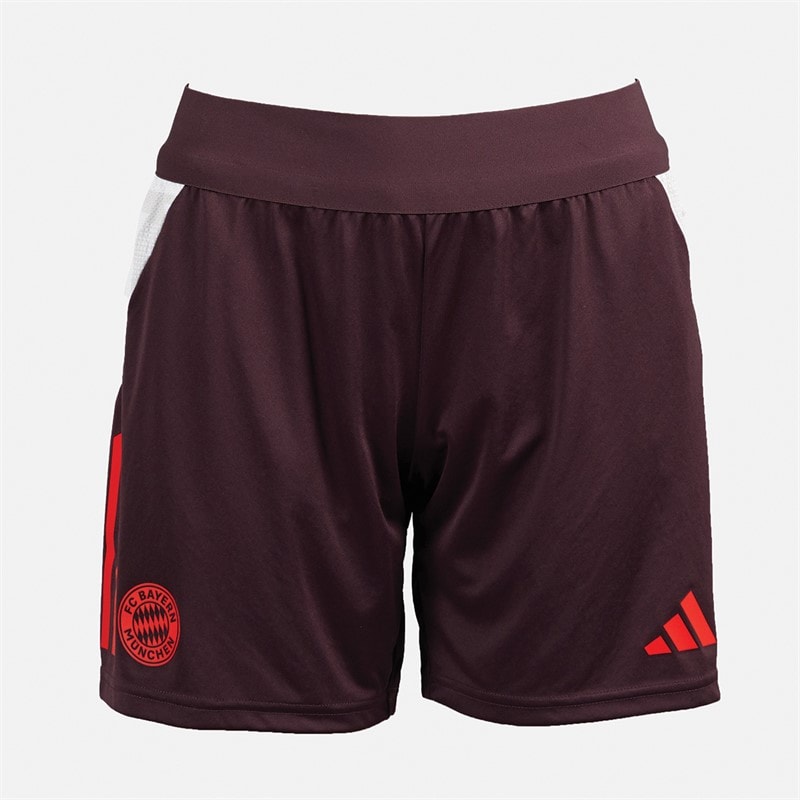 adidas Womens FCB FC Bayern Muenchen Training Shorts Shadow Maroon/Red