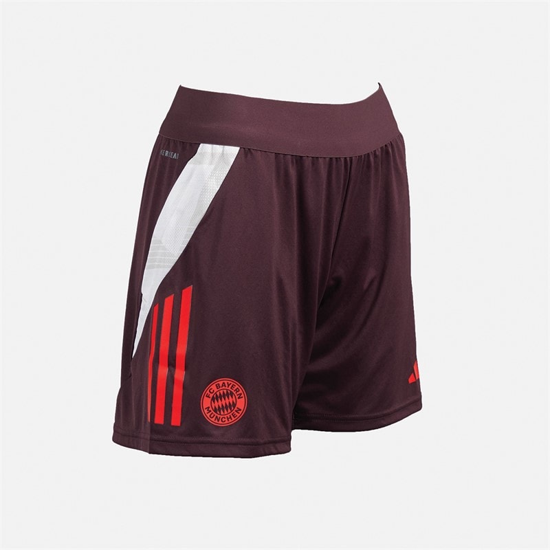 adidas Womens FCB FC Bayern Muenchen Training Shorts Shadow Maroon/Red - Image 4