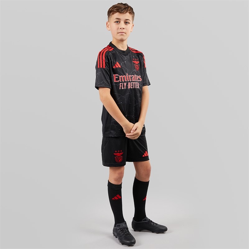 adidas Junior Boys SLB Benfica 24/25 Away Kit Black - Image 1