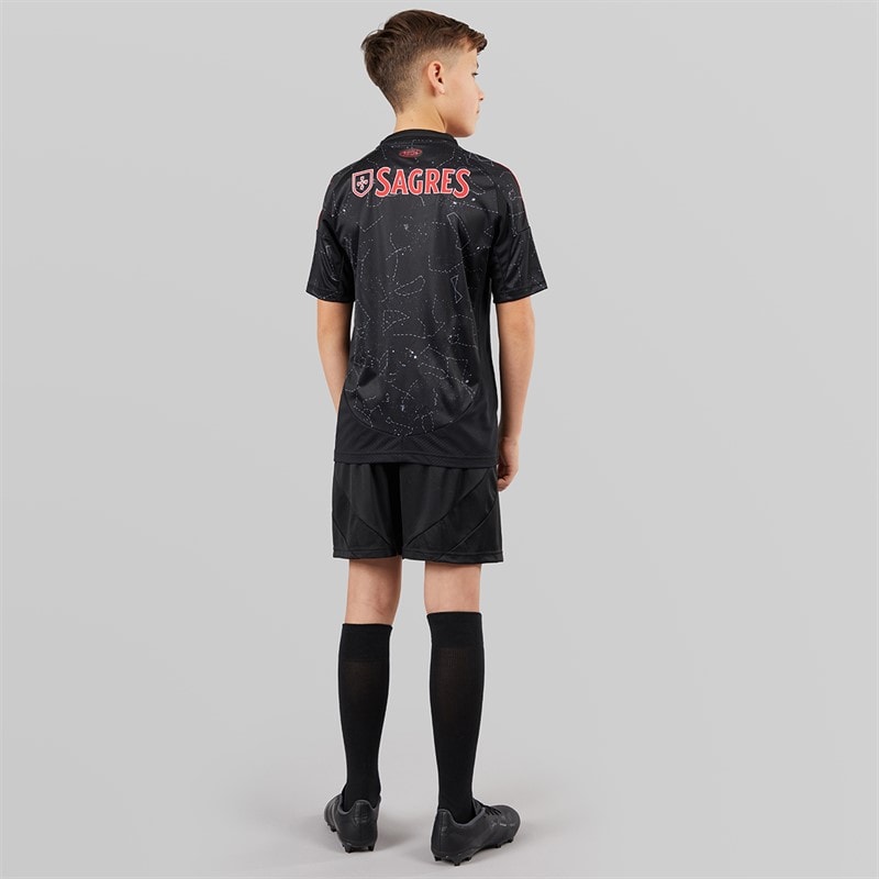 adidas Junior Boys SLB Benfica 24/25 Away Kit Black - Image 2