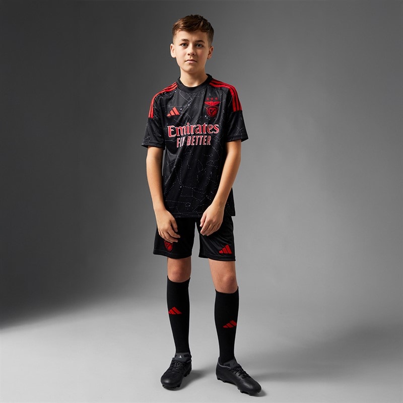 adidas Junior Boys SLB Benfica 24/25 Away Kit Black - Image 4