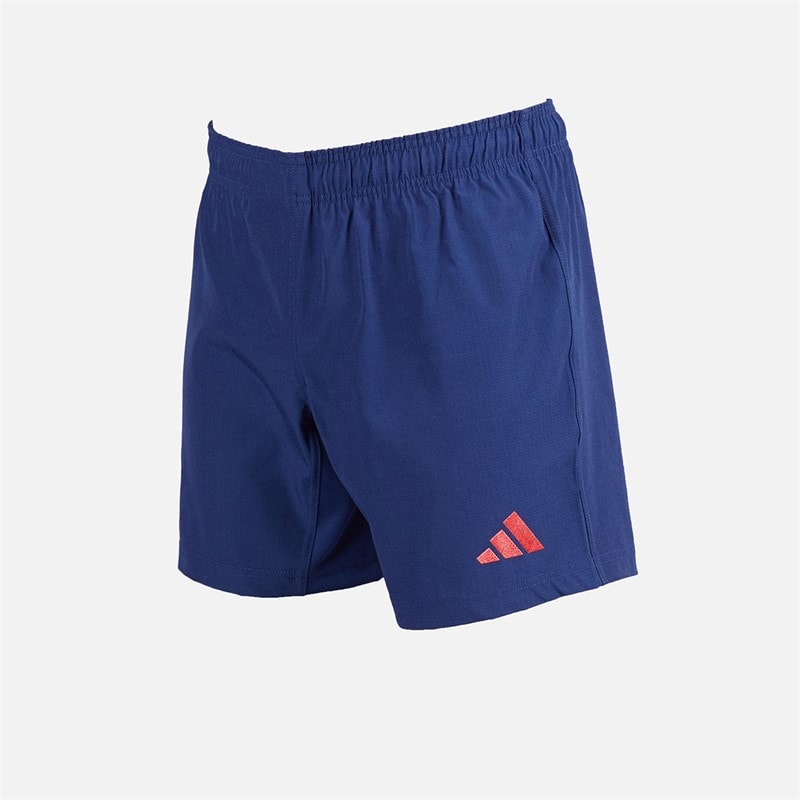 adidas Mens FFC France Rugby Away Shorts Dark Blue - Image 2