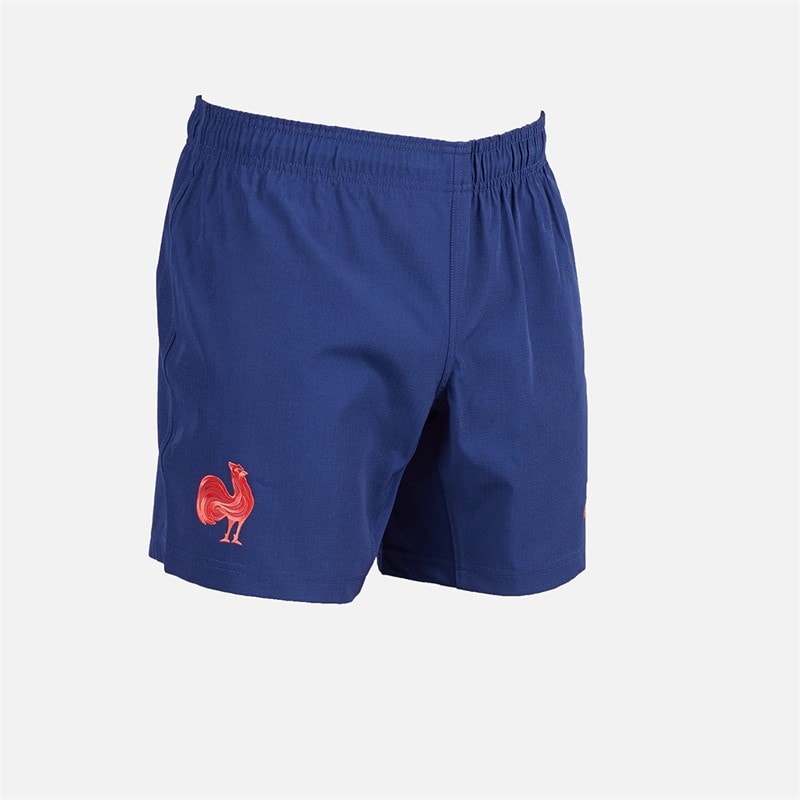 adidas Mens FFC France Rugby Away Shorts Dark Blue - Image 3