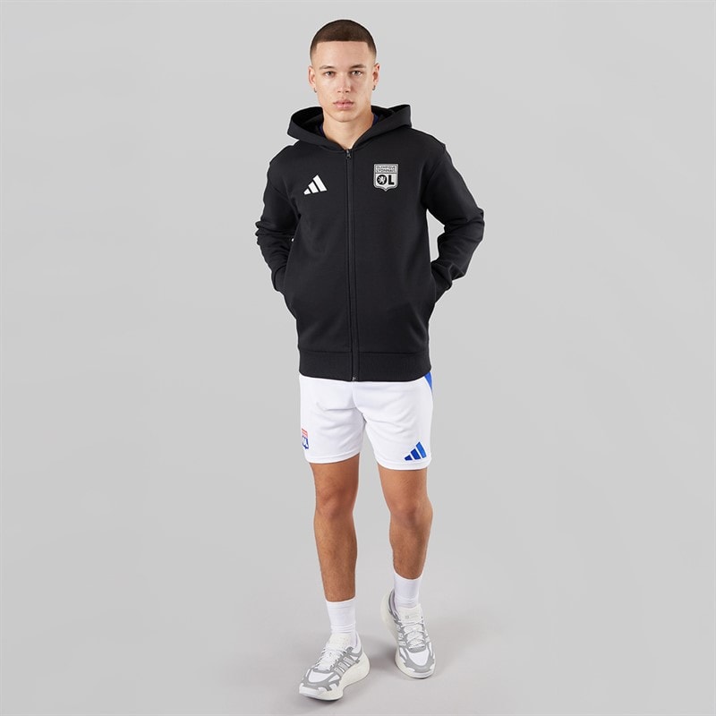 adidas Mens OL Olympique Lyon Anthem Jacket Black - Image 4