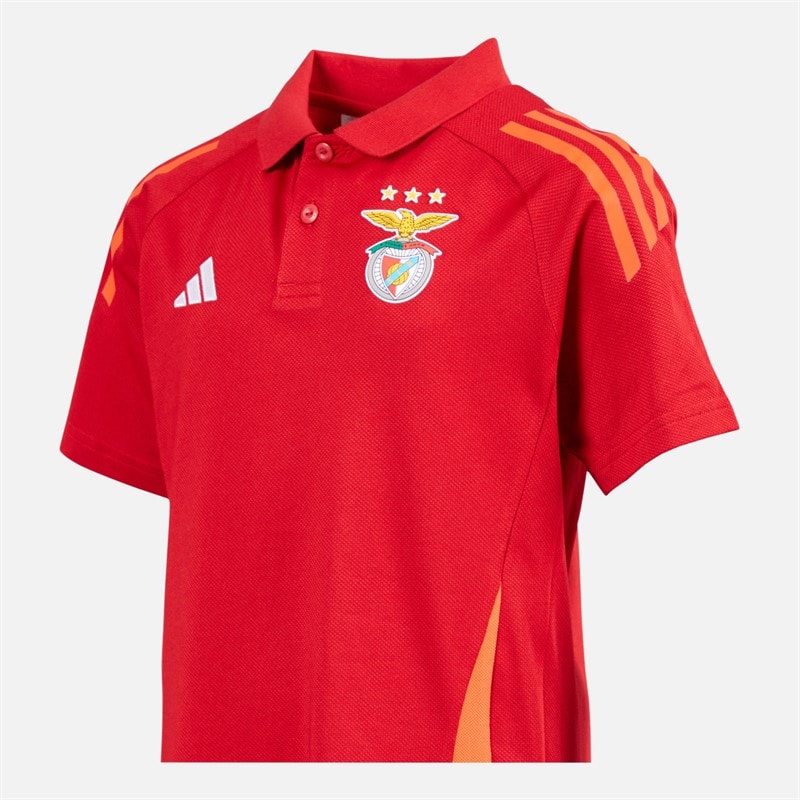 adidas Junior Boys SLB Benfica Polo Team Power Red 2 - Image 4