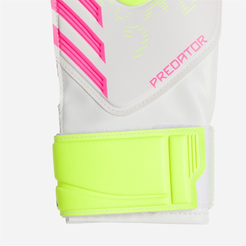 adidas Junior Predator Training Goalkeeper Gloves White/Lucid Lemon/Lucid Pink - Image 2