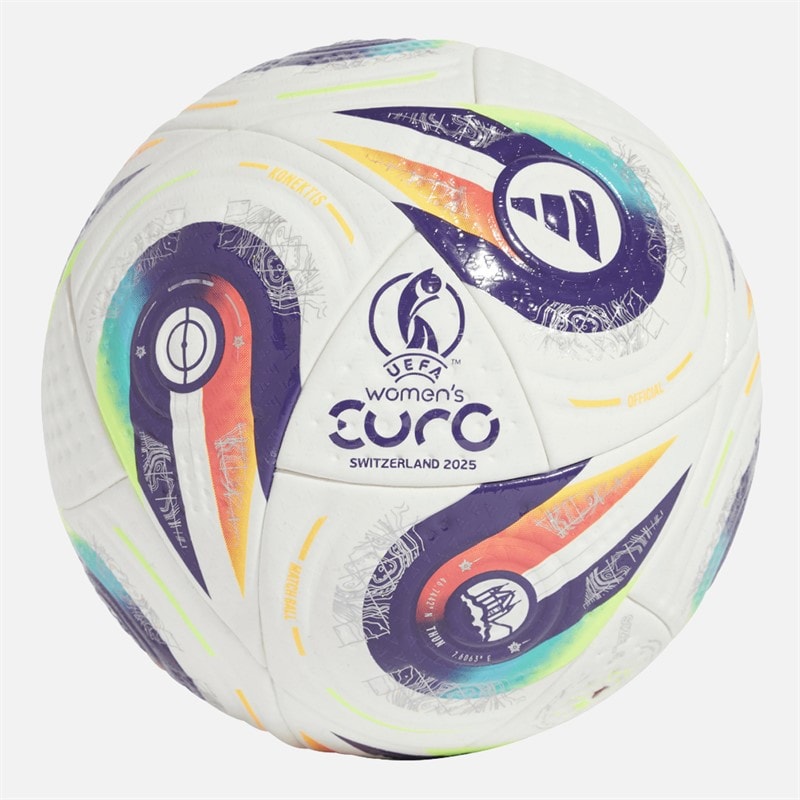 adidas Womens Euro 25 Pro Official Match Football (FIFA Quality Pro Certified) White/Multi/Lucid Lemon - Image 2