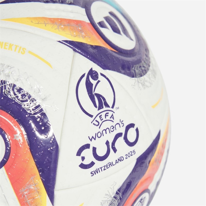 adidas Womens Euro 25 Pro Official Match Football (FIFA Quality Pro Certified) White/Multi/Lucid Lemon - Image 3