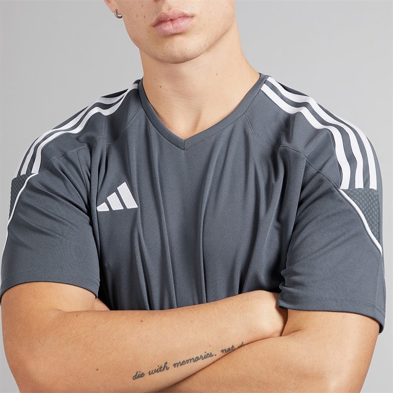 adidas Mens Tiro 23 League T-Shirt Team Onix/White - Image 3