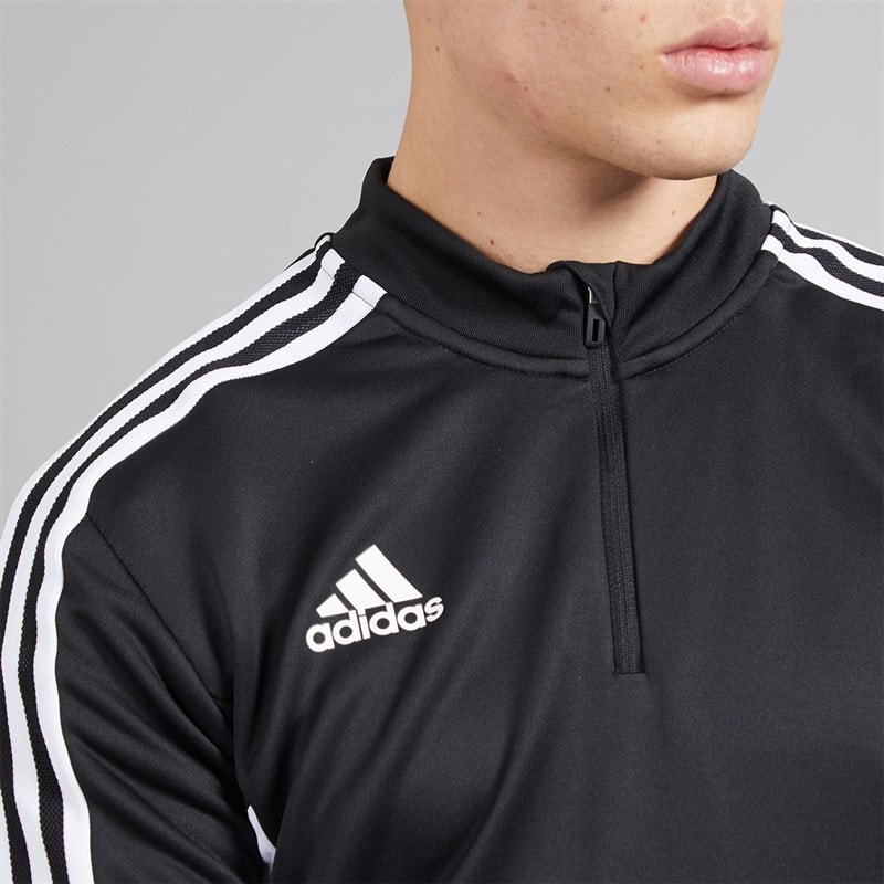 adidas Mens Condivo 22 1/4 Zip Training Top Black/White - Image 3