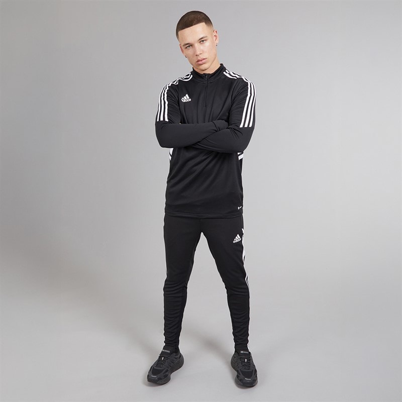 adidas Mens Condivo 22 1/4 Zip Training Top Black/White - Image 4
