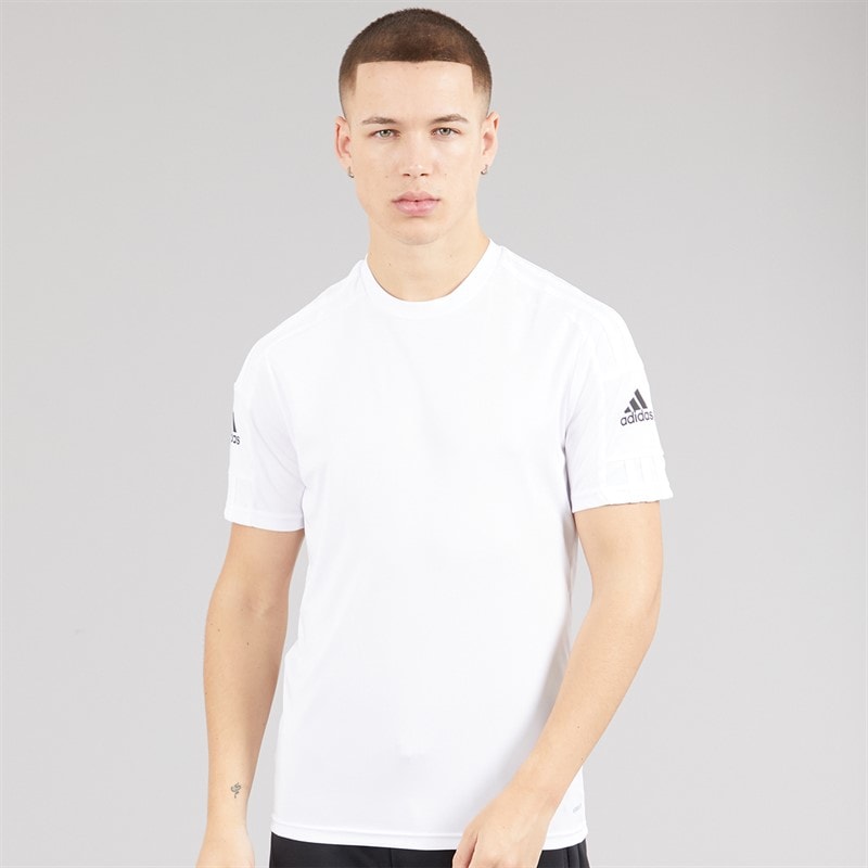 adidas Mens Squadra 21 T-Shirt White/White/Black - Image 1