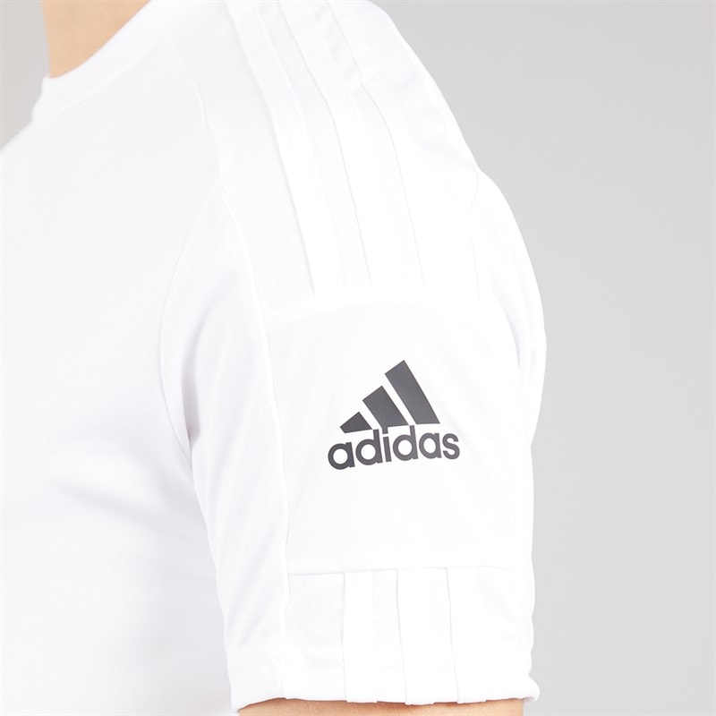 adidas Mens Squadra 21 T-Shirt White/White/Black - Image 3