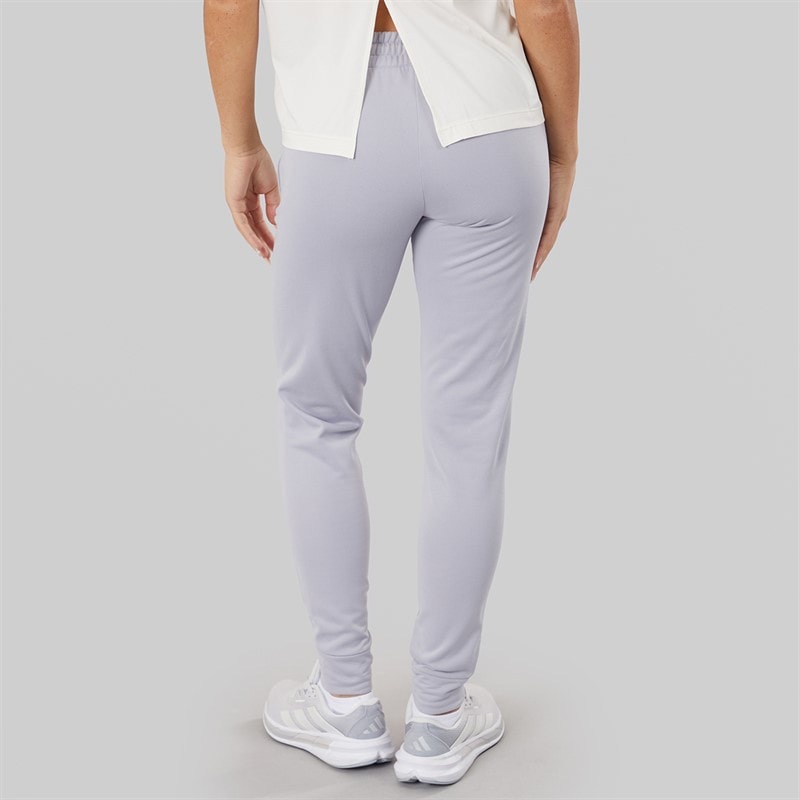 adidas Womens Aeroready Game And Go Tapered Fleece Joggers Gloy Grey/White - Image 2