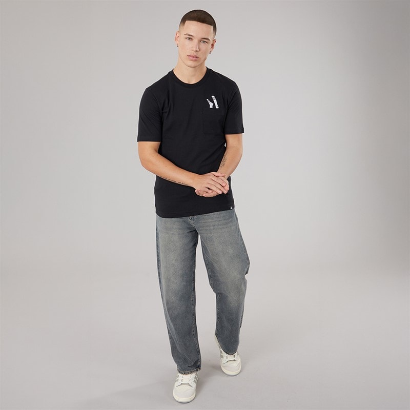 adidas Mens Lounge Slides Graphic Pocket T-Shirt Black - Image 4
