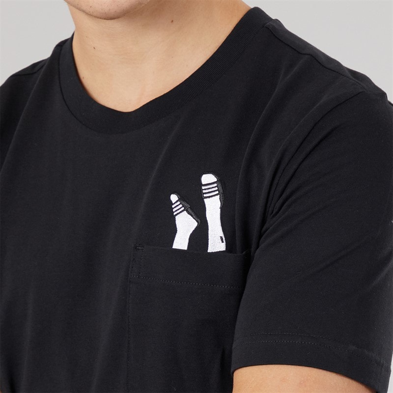 adidas Mens Lounge Slides Graphic Pocket T-Shirt Black - Image 5
