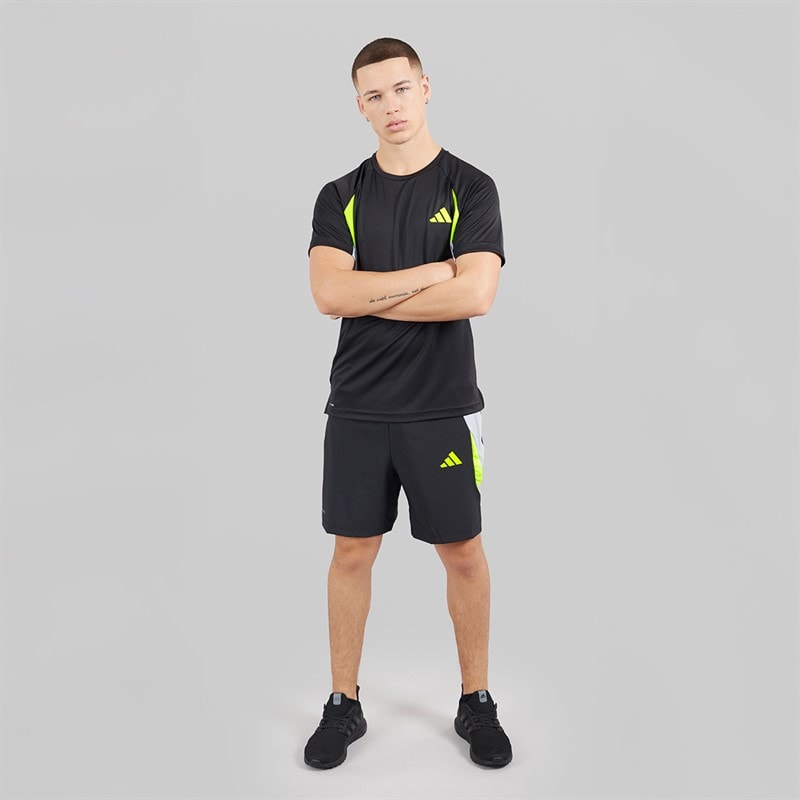 adidas Mens Tech Apparel Colorblock Training Shorts Black - Image 4