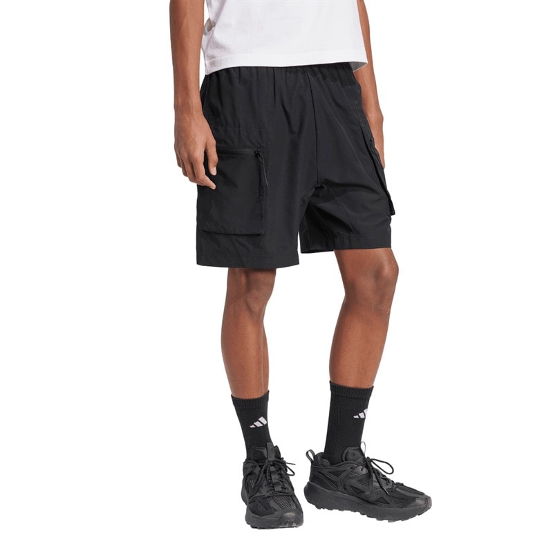adidas Mens City Escape Woven Shorts Black - Image 3
