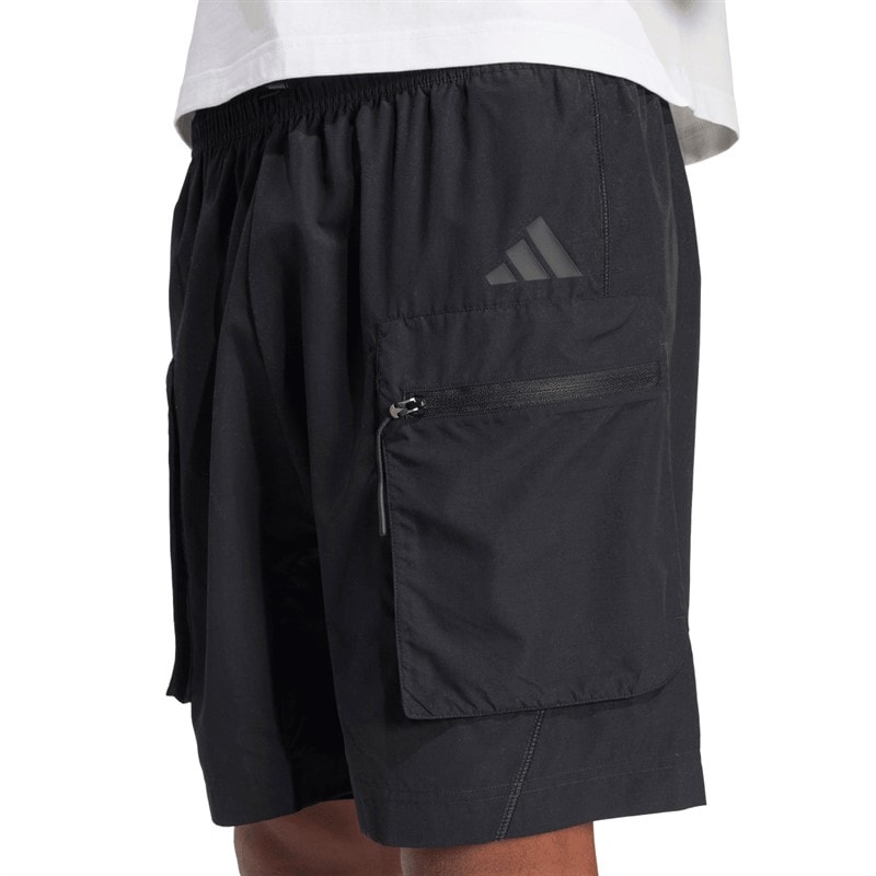 adidas Mens City Escape Woven Shorts Black - Image 4