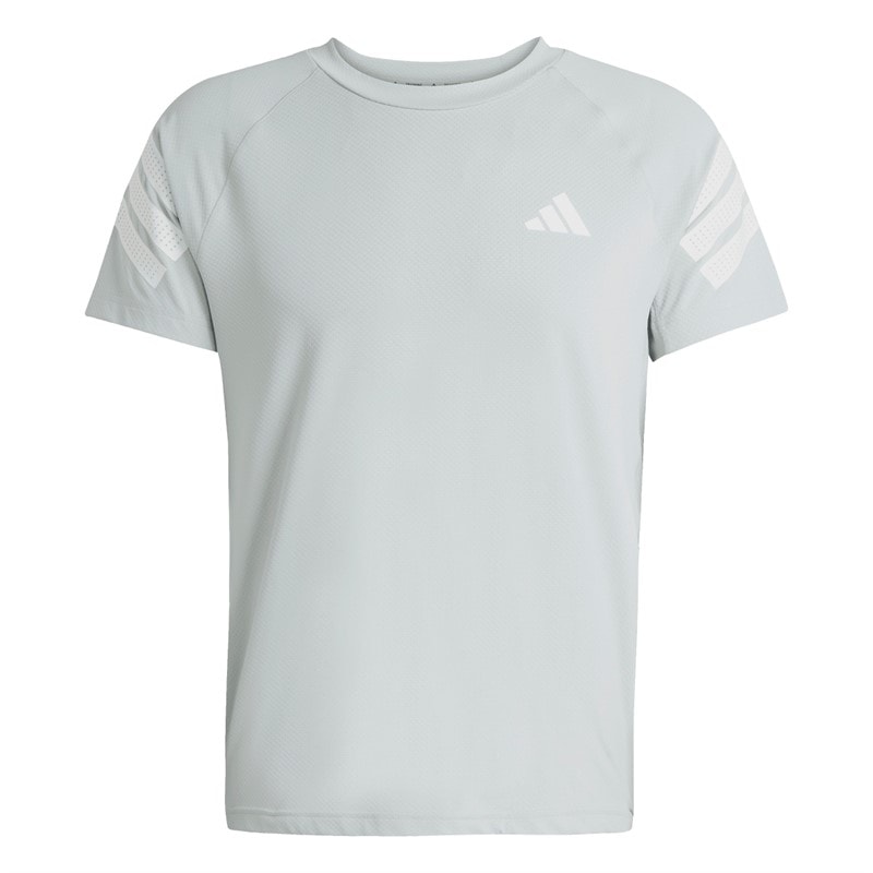 adidas Mens Icon 3-Stripes T-Shirt Wonder Silver/White - Image 1