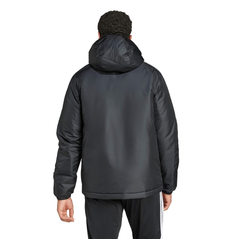 adidas Mens Essentials 3-Stripes Insulated Hooded Jacket Black - Image 2