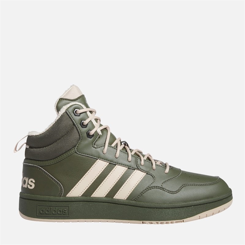 adidas Mens Hoops 3.0 Mid Fur Lining Trainers Night Cargo/Clay Brown/Core Black - Image 1