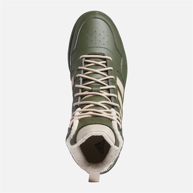 adidas Mens Hoops 3.0 Mid Fur Lining Trainers Night Cargo/Clay Brown/Core Black - Image 4