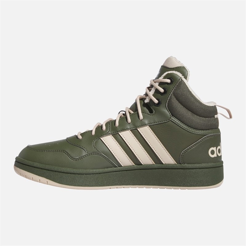 adidas Mens Hoops 3.0 Mid Fur Lining Trainers Night Cargo/Clay Brown/Core Black - Image 5