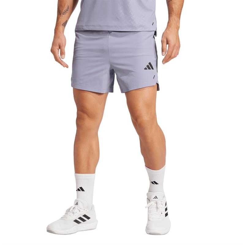 adidas Mens Primelift 3 Stripes Shorts Silver Violet