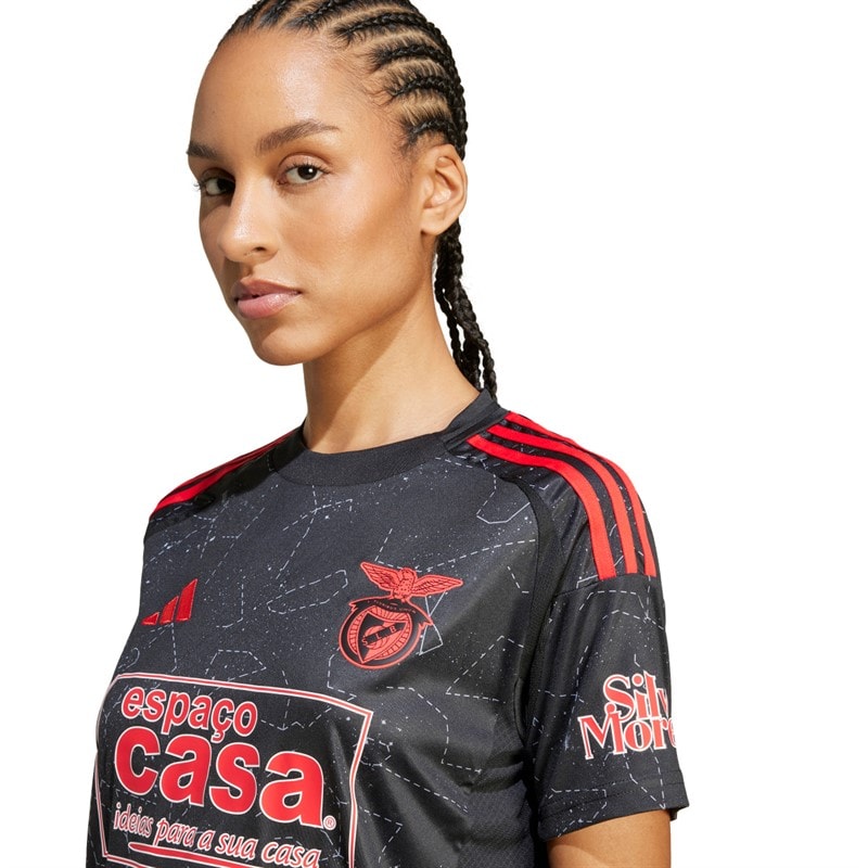adidas Womens SLB Benfica 24/25 Away Jersey Black - Image 3