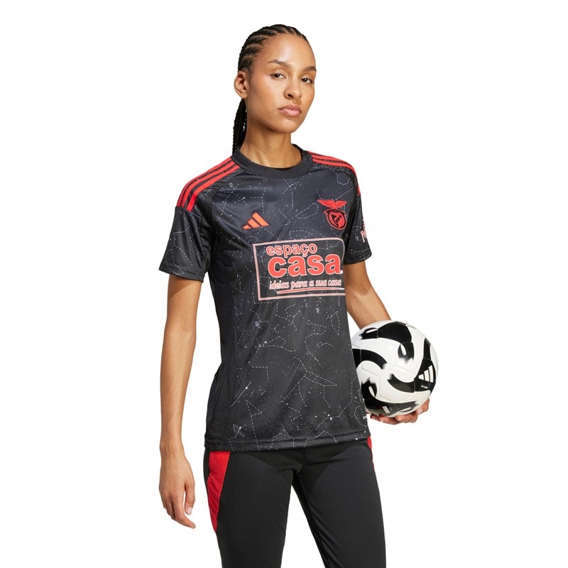 adidas Womens SLB Benfica 24/25 Away Jersey Black - Image 5