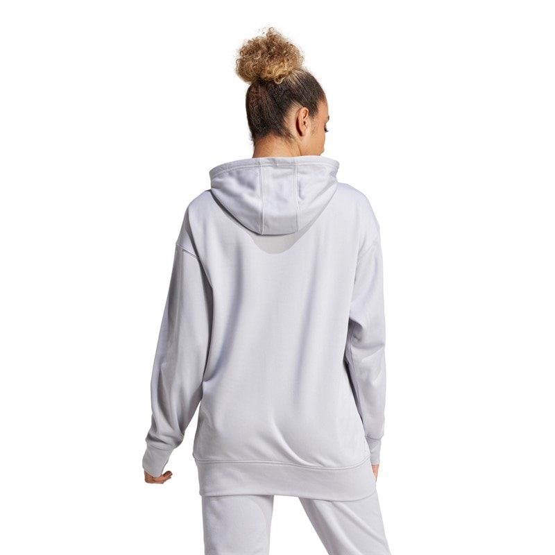 adidas Womens AEROREADY Game And Go Hoodie Glory Grey/White - Image 2