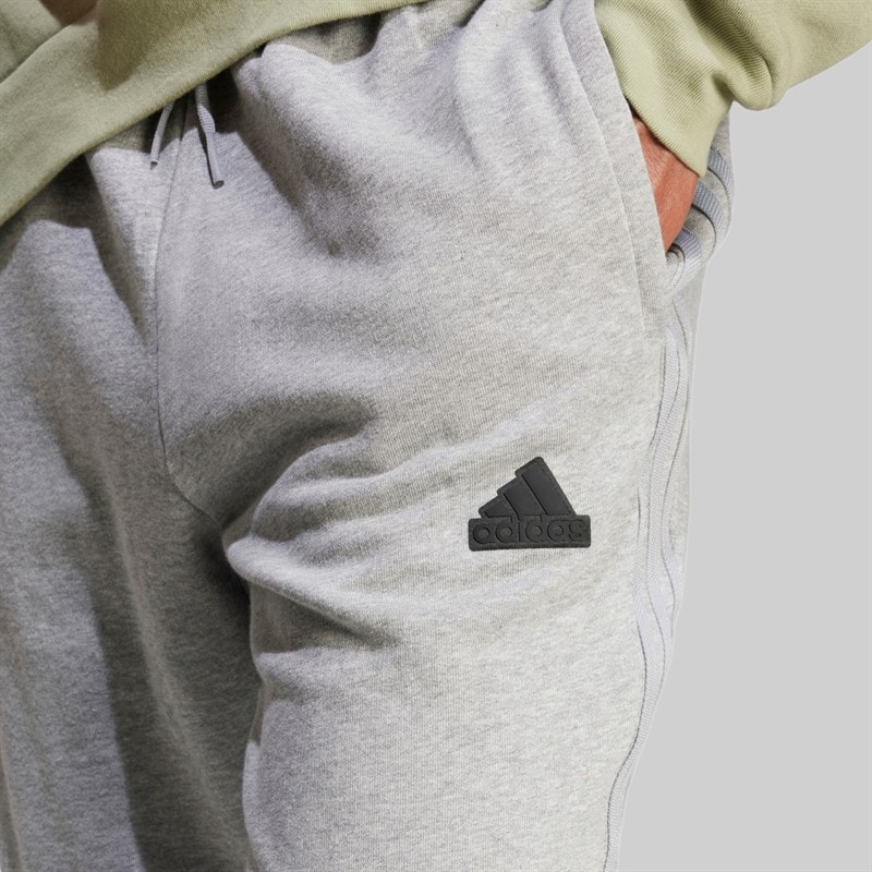 adidas Mens Brand Love French Terry Joggers Medium Grey Heather - Image 3