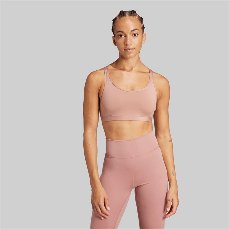 adidas Womens All Me Essentials Light Support Bra Warm Clay