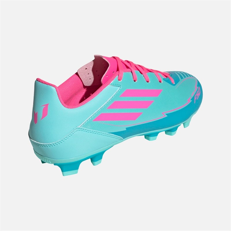 adidas Mens F50 Club Messi FG/MG Firm/Multi Ground Football Boots Flash Aqua/Lucid Pink/Lucid Cyan - Image 3