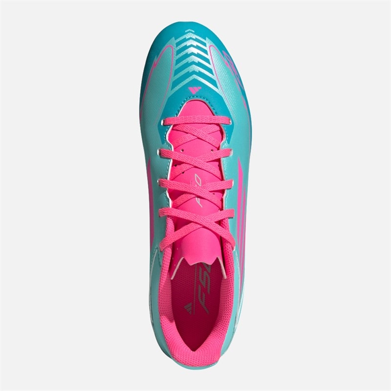 adidas Mens F50 Club Messi FG/MG Firm/Multi Ground Football Boots Flash Aqua/Lucid Pink/Lucid Cyan - Image 4