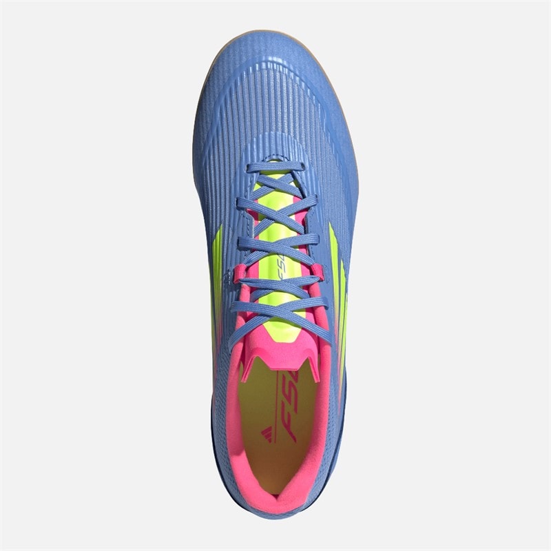 adidas Mens F50 League Indoor Football Boots Blue Fusion/Lucid Lemon/Lucid Pink - Image 4