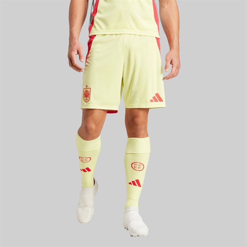 adidas Mens FEF Spain 24 Away Shorts Pulse Yellow - Image 1