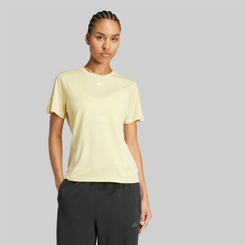 adidas Womens Designed For Training T-Shirt Powder Yellow